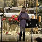 30.01.2022. Ćmińsk. Konkurs kolęd. Na zdjęciu: Antonina Stępień (3 miejsce w konkursie) / Iwona Murawska / Radio Kielce