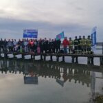 02.01.2022. Skalbmierz. Morsowanie członków Klubu Kazimierskie Morsy Endorfina / Marta Gajda-Kruk / Radio Kielce