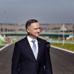 04.10.2021. Widoma. Uroczyste otwarcie kolejnego odcinka trasy S7. Na zdjęciu: Andrzej Duda - prezydent RP / Jarosław Kubalski / Radio Kielce