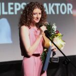 27.06.2021. Kielce. Gala finałowa 29. Plebiscytu Publiczności „O Dziką Różę”. Na zdjęciu: Anna Antoniewicz - laureatka nagrody "Dzikiej Róży" dziennikarzy / Wiktor Taszłow / Radio Kielce