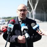 31.05.2021. Kielce. Ostatni pacjent opuścił szpital tymczasowy. Na zdjęciu: Bartosz Stemplewski - dyrektor Wojewódzkiego Szpitala Zespolonego w Kielcach / Wiktor Taszłow / Radio Kielce