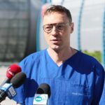 31.05.2021. Kielce. Ostatni pacjent opuścił szpital tymczasowy. Na zdjęciu: Michał Domagała - koordynujący intemstywną terapią w szpitalu tymczasowym w Kielcach / Wiktor Taszłow / Radio Kielce