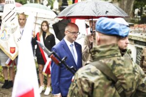 17.09.2021. Kielce. Obchody 82. rocznicy ataku sowietów na Polskę. Na zdjęciu: Piotr Wawrzyk - wiceminister spraw zagranicznych / Jarosław Kubalski / Radio Kielce