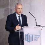 07.06.2021. Kielce. Uroczyste podpisanie i wmurowanie aktu erekcyjnego pod budowę kampusu laboratoriów Głównego Urzędu Miar. Na zdjęciu: Zbigniew Koruba - rektor Politechniki Świętokrzyskiej / Wiktor Taszłow / Radio Kielce