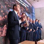 07.06.2021. Kielce. Uroczyste podpisanie i wmurowanie aktu erekcyjnego pod budowę kampusu laboratoriów Głównego Urzędu Miar. Na zdjęciu (z lewej): Jacek Semaniak - prezes GUM / Wiktor Taszłow / Radio Kielce