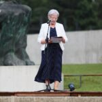 12.07.2021. Michniów. Obchody Dnia Walki i Męczeństwa Wsi Polskiej w 78. rocznicę pacyfikacji wsi Michniów. Na zdjęciu: Marianna Wikło - naoczny świadek pacyfikacji / Wiktor Taszłow / Radio Kielce