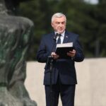 12.07.2021. Michniów. Obchody Dnia Walki i Męczeństwa Wsi Polskiej w 78. rocznicę pacyfikacji wsi Michniów. Na zdjęciu: Andrzej Bętkowski - marszałek województwa świętokrzyskiego / Wiktor Taszłow / Radio Kielce