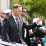 12.07.2021. Michniów. Obchody Dnia Walki i Męczeństwa Wsi Polskiej w 78. rocznicę pacyfikacji wsi Michniów. Na zdjęciu (w środku): Andrzej Duda - prezydent RP / Wiktor Taszłow / Radio Kielce