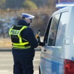 09.01.2022. Kielce. Ulica Krakowska. Kontrola policji / Wiktor Taszłow / Radio Kielce