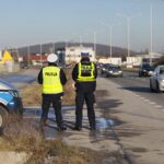 09.01.2022. Kielce. Ulica Krakowska. Kontrola policji / Wiktor Taszłow / Radio Kielce