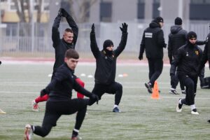 10.01.2022. Kielce. Trening Korony Kielce / Wiktor Taszłow / Radio Kielce