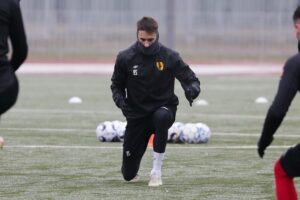 10.01.2022. Kielce. Trening Korony Kielce / Wiktor Taszłow / Radio Kielce