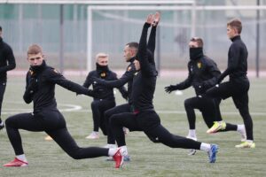 10.01.2022. Kielce. Trening Korony Kielce / Wiktor Taszłow / Radio Kielce