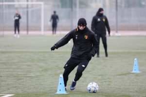 10.01.2022. Kielce. Trening Korony Kielce / Wiktor Taszłow / Radio Kielce