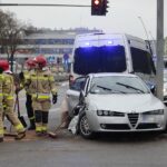 10.01.2022. Kielce. Wypadek na skrzyżowaniu ul. Żelaznej i Czarnowskiej / Wiktor Taszłow / Radio Kielce