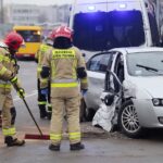 10.01.2022. Kielce. Wypadek na skrzyżowaniu ul. Żelaznej i Czarnowskiej / Wiktor Taszłow / Radio Kielce