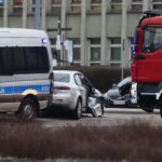 10.01.2022. Kielce. Wypadek na skrzyżowaniu ul. Żelaznej i Czarnowskiej / Wiktor Taszłow / Radio Kielce