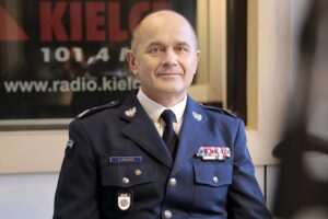 Na zdjęciu: nadinsp. Jarosław Kaleta - komendant wojewódzki policji w Kielcach / Fot. Wiktor Taszlow - Radio Kielce