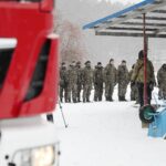 22.01.2022. Cedzyna. Wspólne ćwiczenia WOT i PSP / Wiktor Taszłow / Radio Kielce