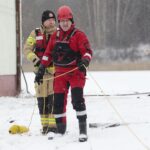 22.01.2022. Cedzyna. Wspólne ćwiczenia WOT i PSP / Wiktor Taszłow / Radio Kielce