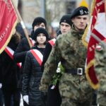 23.01.2022. Wąchock. Uroczystości przy pomniku Generała Mariana Langiewicza / Wiktor Taszłow / Radio Kielce