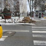 21.01.2022. Kielce. Ulica 1 Maja. Montaż Inteligentnego Systemu Transportowego / Wiktor Taszłow / Radio Kielce