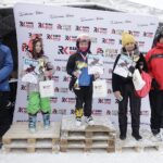 22.01.2022 Krajno. Zawody Narciarskie o Puchar Radia Kielce. Na zdjęciu od lewej: starosta kielecki Mirosław Gębski, Liliana Plech, Hanna Marosek, Barbara Gralec i prezes Radia Kielce Janusz Knap / Jarosław Kubalski / Radio Kielce