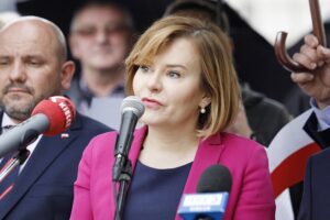 22.05.2021 Kielce. Konferencja Prawa i Sprawiedliwości - Polski Ład. Wiceminister kultury. dziedzictwa narodowego i sportu Anna Krupka / Jarosław Kubalski / Radio Kielce