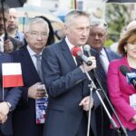 22.05.2021 Kielce. Konferencja Prawa i Sprawiedliwości - Polski Ład. Na zdjęciu od lewej: Poseł Mariusz Gosek, poseł Krzysztof Lipiec, wojewoda Zbigniew Koniusz i wiceminister kultury. dziedzictwa narodowego i sportu Anna Krupka / Jarosław Kubalski / Radio Kielce