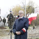 23.10.2021 Kielce. Skwer Pamięci Ofiar Katynia. Uroczystości na  odsłonięcia pomnika Matki Polki Sybiraczki. Na zdjęciu: przedstawiciel Związku Sybiraków i Przewodniczący Budowy Pomnika Jan Masternak / Jarosław Kubalski / Radio Kielce