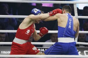 29.01.2022 Chęciny. Boks. Gala Suzuki Boxing Night 11. Damian Durkacz (Polska) vs. Magomed Schachidov (Niemcy) / Jarosław Kubalski / Radio Kielce