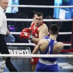 29.01.2022 Chęciny. Boks. Gala Suzuki Boxing Night 11. Bartosz Gołębiewski (Polska) vs. Arvydas Dainys (Litwa) / Jarosław Kubalski / Radio Kielce