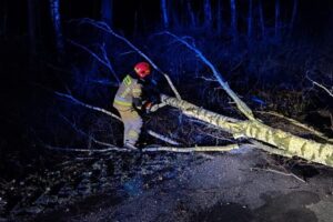 30.01.2022. Świętokrzyskie. Skutki przejścia orkanu Malik / KP PSP Włoszczowa