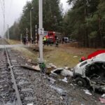 14.01.2022. Widełka. Zderzenie samochodu dostawczego z szynobusem / Komenda Wojewódzka PSP w Rzeszowie