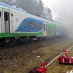 14.01.2022. Widełka. Zderzenie samochodu dostawczego z szynobusem / Komenda Wojewódzka PSP w Rzeszowie