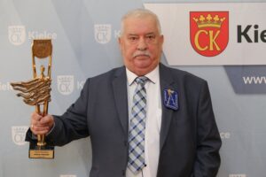 15.03.2021. Kielce. Uroczystość wręczenia Nagród Miasta Kielce. Na zdjęciu: Andrzej Ordysiński - laureat / Łukasz Zarzycki / Urząd Miasta Kielce