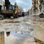 07.02.2022. Kielce. Remont ulicy Słowackiego / Wiktor Taszłow / Radio Kielce