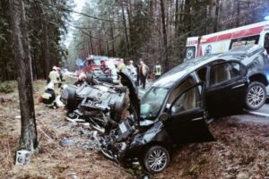 Wypadek w miejscowości Purda Leśna / OSP Nowa Wieś