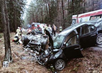 Wypadek w miejscowości Purda Leśna / OSP Nowa Wieś