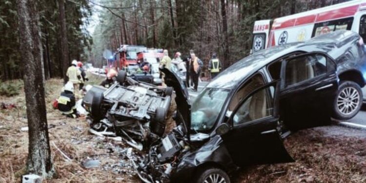 Wypadek w miejscowości Purda Leśna / OSP Nowa Wieś