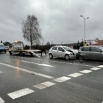 03.01.2022. Kielce. Ulica Krakowska. Wypadek / Wiktor Taszłow / Radio Kielce