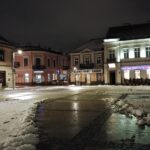 02.02.2022. Kielce. Oświetlenie na kieleckim Rynku / Marcin Marszałek / Radio Kielce