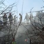 14.02.2022. Łączna. Pożar budynku mieszkalno-gospodarczego / Marcin Marszałek / Radio Kielce