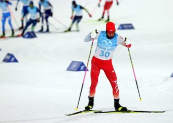 15.02.2022. Chiny. Zimowe Igrzyska Olimpijskie - Pekin 2022. Na zdjęciu: Szczepan Kupczak w biegu na 10 km podczas rywalizacji w kombinacji norweskiej w Zhangjiakou / PAP/Grzegorz Momot