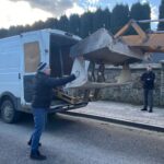 26.02.2020. Skalbmierz. Demontaż figury św. Dominika / UMiG Skalbmierz