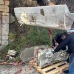 26.02.2020. Skalbmierz. Demontaż figury św. Dominika / UMiG Skalbmierz