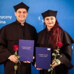 22.02.2022. Warszawa. Uniwersytet Muzyczny Fryderyka Chopina. Na zdjęciu: Elżbieta Pańtak i Grzegorz Pańtak – szefowie Kieleckiego Teatru Tańca odebrali oficjalne nominacje naukowe, uzyskując stopnie doktora sztuki w dyscyplinie artystycznej sztuki muzyczne / Kielecki Teatr Tańca