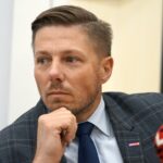 13.02.2022. Kielce. Studio Polityczne Radia Kielce. Na zdjęciu: Marcin Chłodnicki - Nowa Lewica / Kamil Król / Radio Kielce