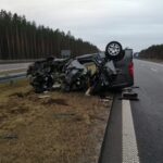 08.02.2022. Wypadek na drodze S7 w kierunku Ostródy / policja