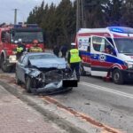 22.02.2022. Pińczów. Wypadek trzech samochodów / Komenda Powiatowa Państwowej Straży Pożarnej w Pińczowie